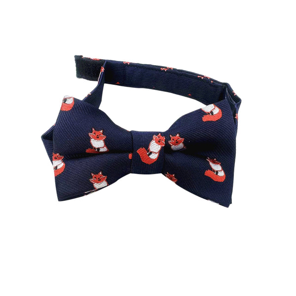 Dark Navy Orange Fox Kids Bow Tie