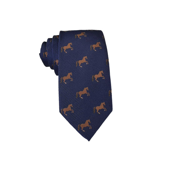 Navy Blue Horse Necktie