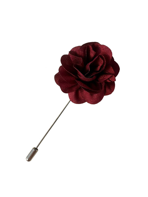 Burgundy Flower Lapel Pin