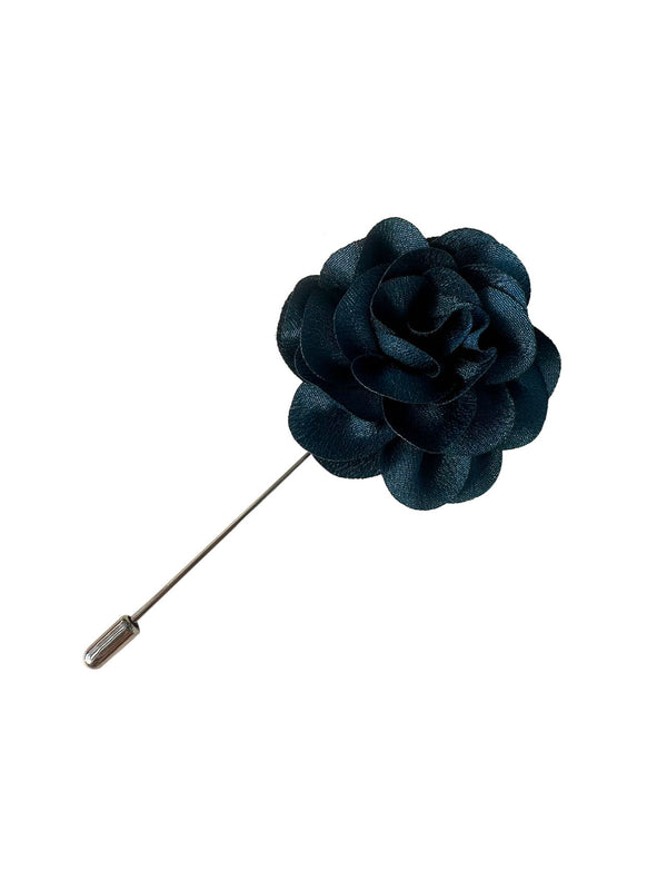 Ink Blue Flower Lapel Pin