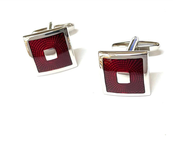 Maroon Square Cufflinks