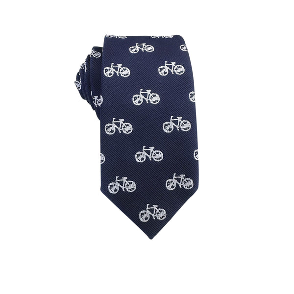 Navy Blue Bicycle Skinny Tie