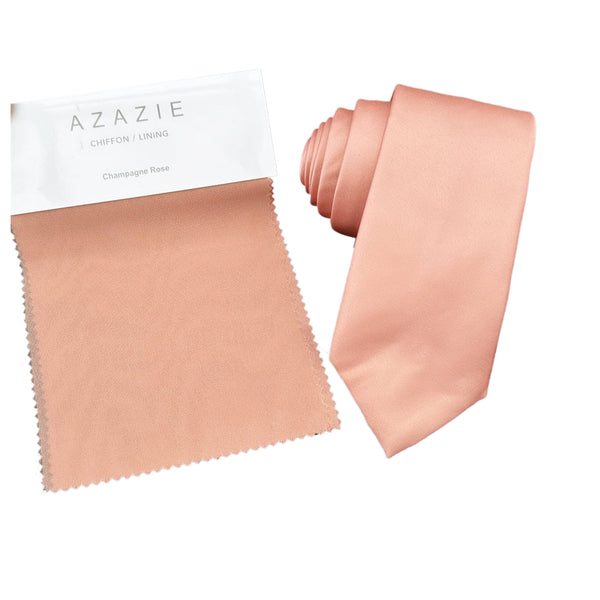 Champagne Rose Sundial Satin Skinny Tie