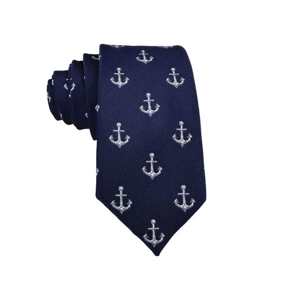 Navy Blue Anchor Necktie