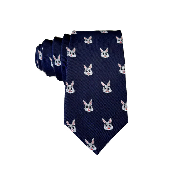 Navy Blue Bunny Necktie