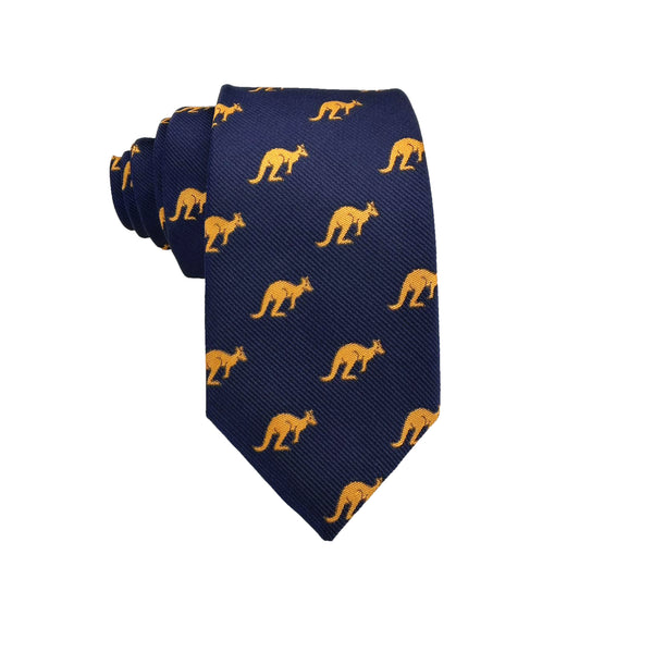 Navy Blue Kangaroo Skinny Tie