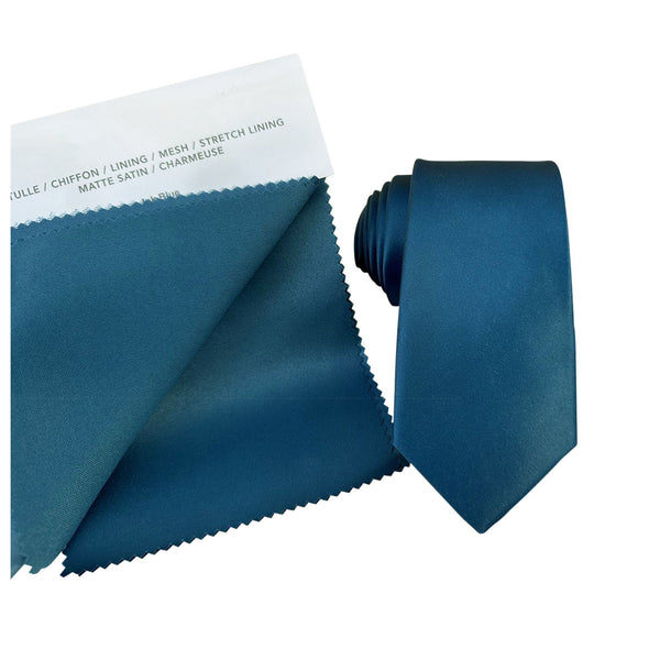 Ink Blue Satin Skinny Tie