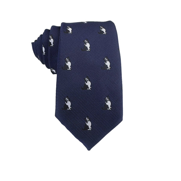 Navy Blue with Border Collie Dog Necktie