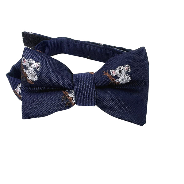 Navy Blue White Koala Kids Bow Tie