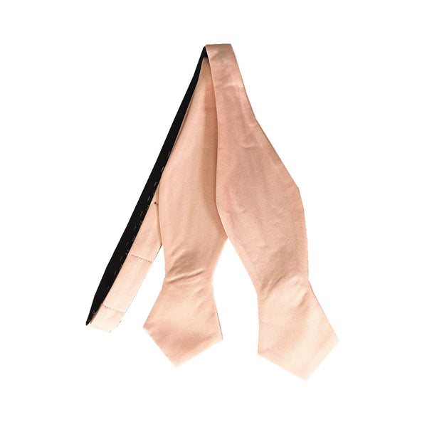 Peach Satin Self-tied Diamond Bow Tie