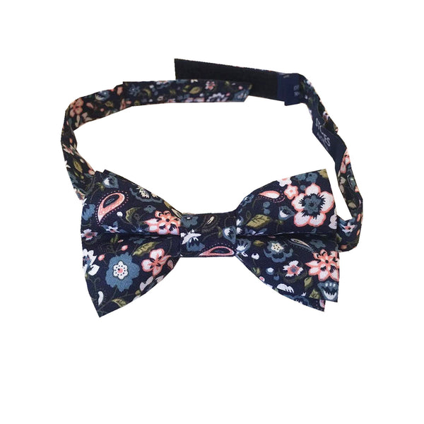 Midnight Blue Paisley Kids Bow Tie