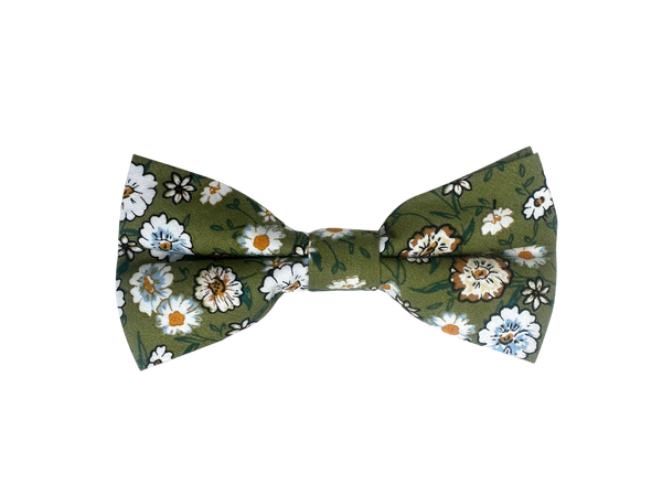 Army Green Floral Pre-tied Bow tie