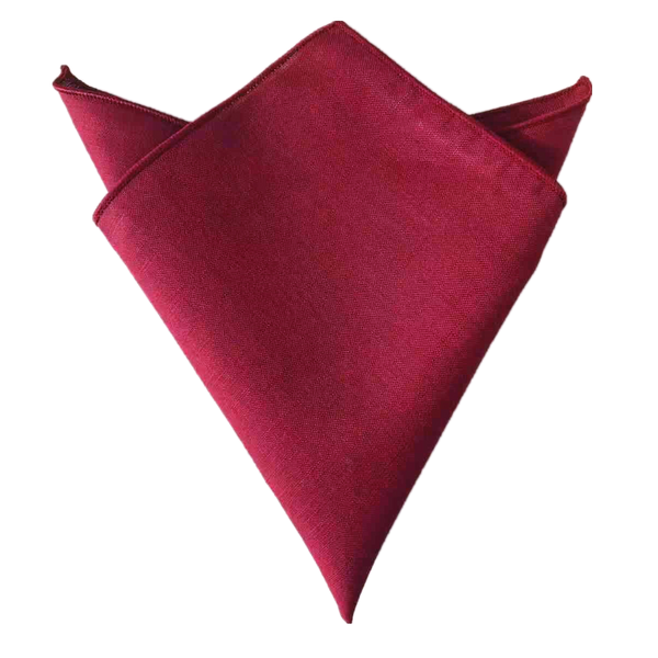 Apple Maroon Linen Pocket Square