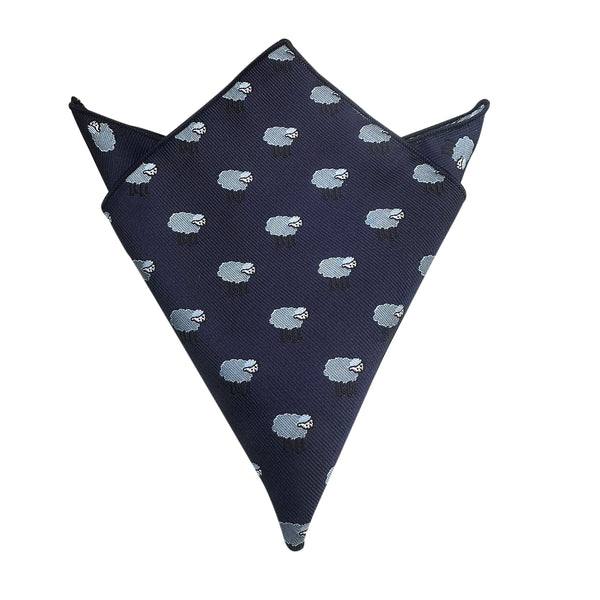 Dark Navy Blue Sheep Pocket Square