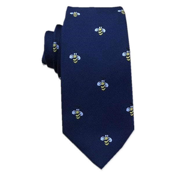 Navy Bumble Bee Skinny Tie