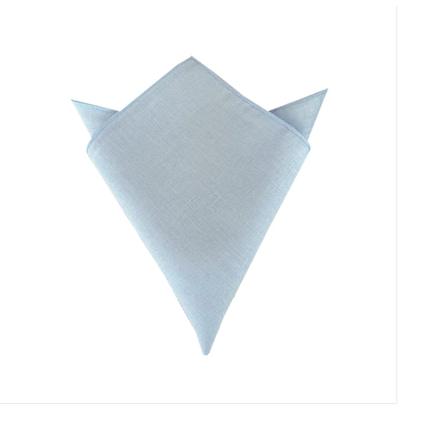 Ice Blue Linen Pocket Square