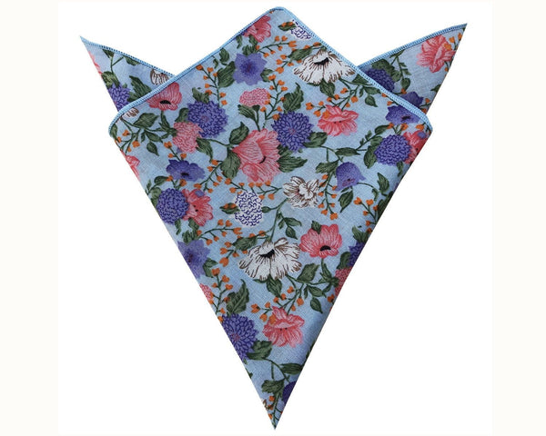 Pink Lavender Floral Pocket Square