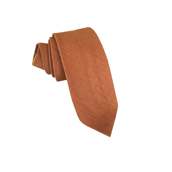 Rusty Bronze Linen Necktie