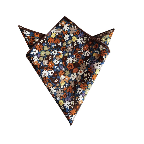 Rust Midnight Floral Pocket Square