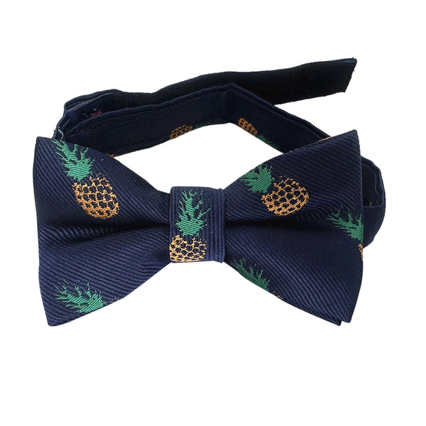 Navy Blue Pineapple Kids Bow Tie