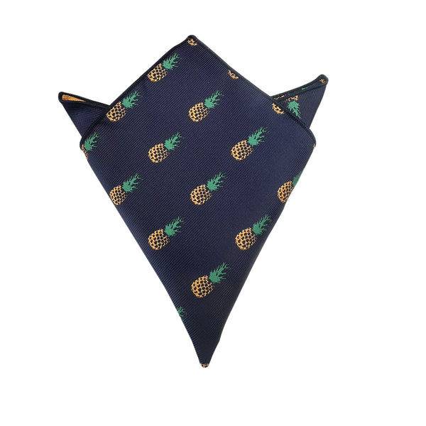 Navy Blue Pineapple Pocket Square