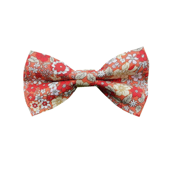 Orange Floral Pre-tied Bow Tie