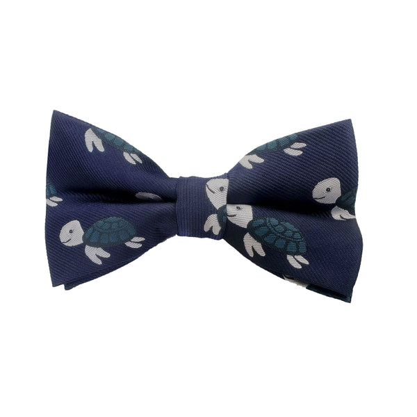 Navy Blue Sea Turtle Pre-tied Bow Tie