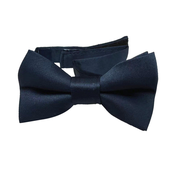 Dark Navy Matte Satin Kids Bow Tie