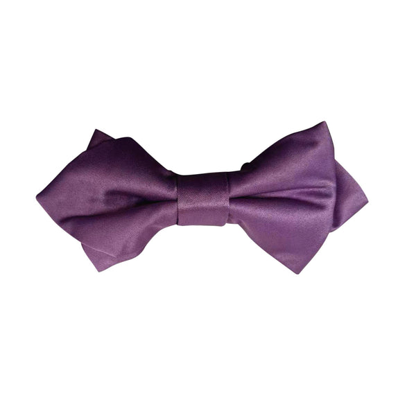 Wisteria Purple Satin Pre-tied Diamond Bow Tie