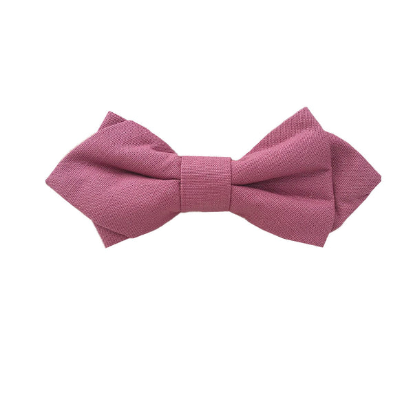 Dusty Rose Linen Pre-tied Diamond Bow Tie