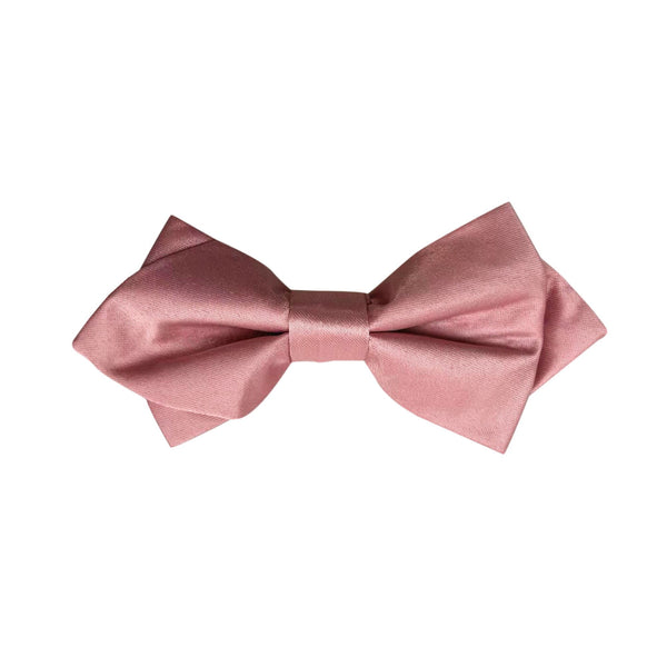 Dusty Rose Satin Pre-tied Diamond Bow Tie