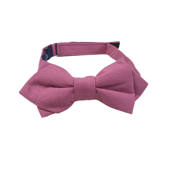 Dusty Rose Linen Kids Diamond Bow Tie