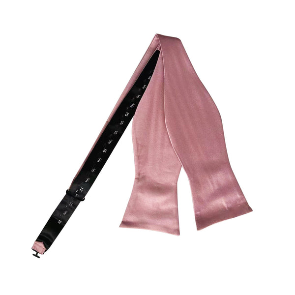 Dusty Rose Satin Self-tied Bow Tie