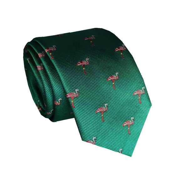 Green Flamingo Skinny Tie