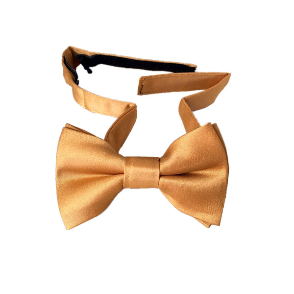 Gold Satin Kids Bow Tie