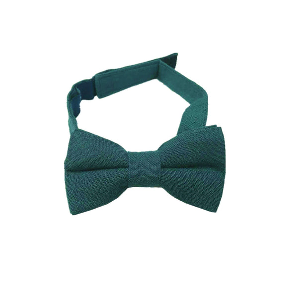 Forest Green Linen Kids Bow Tie