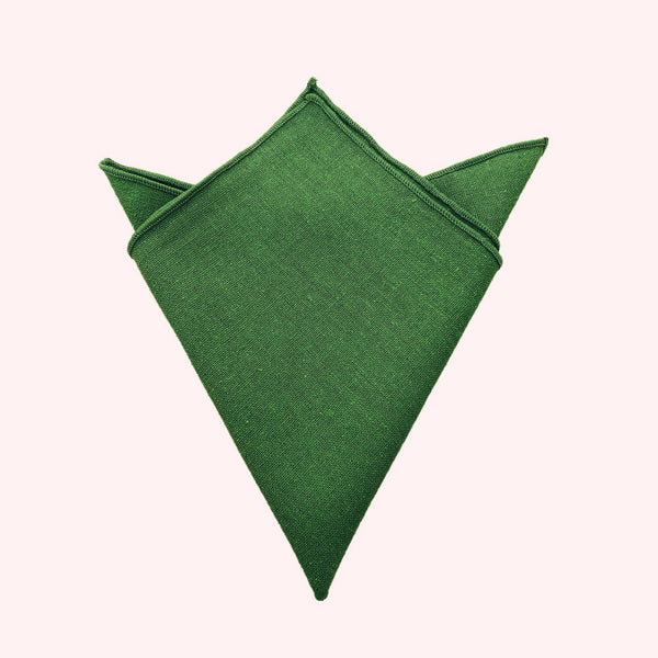 Hunter Green Linen Pocket Square