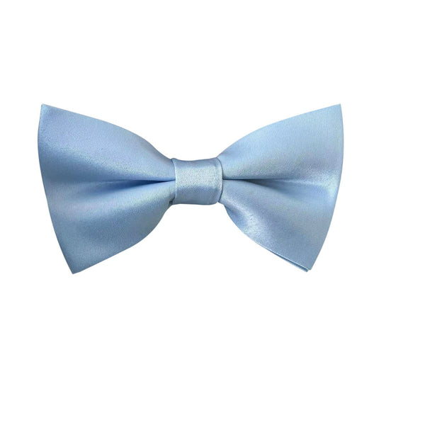 Ice Blue Satin Pre-tied Bow Tie