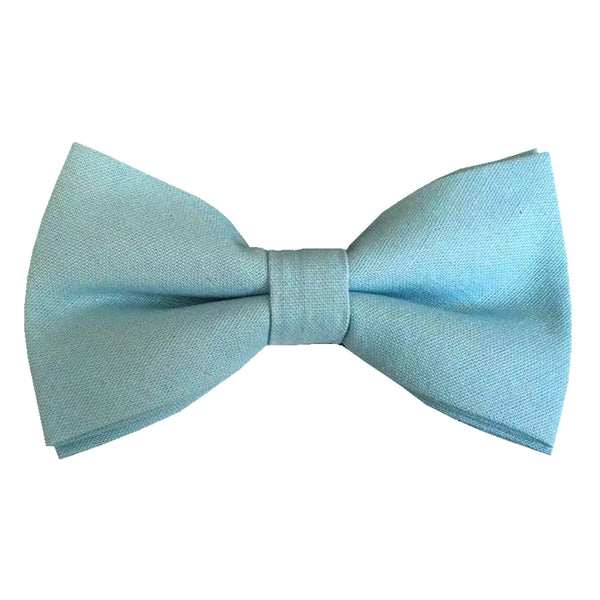 Ice Blue Slub Pre-tied Bow Tie