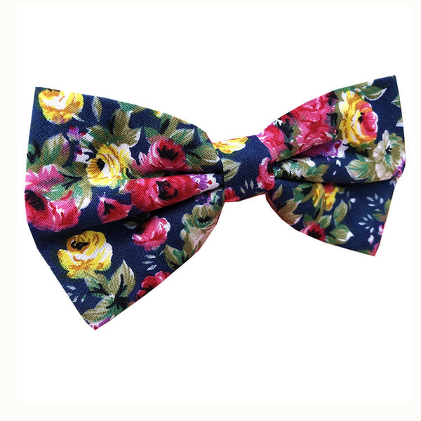 Burgundy Rose Yellow Floral Pre-tied Bow Tie