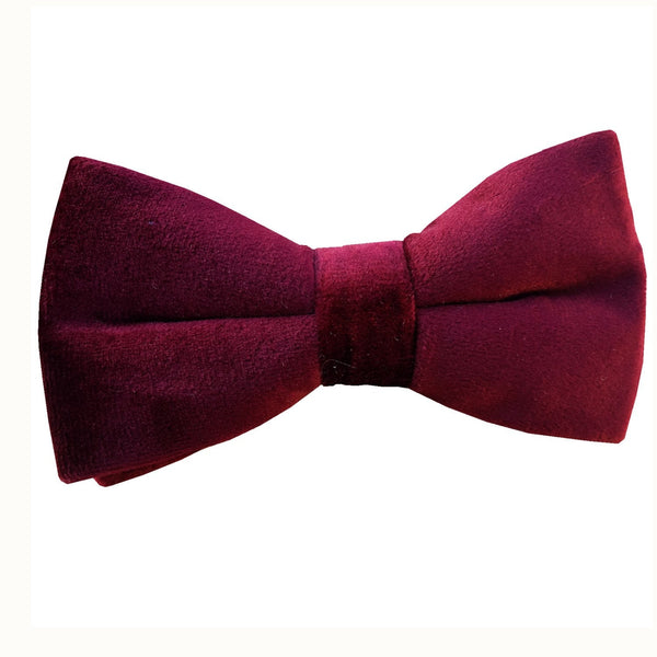 Burgundy Wine Velvet Pre-tied Bow Tie