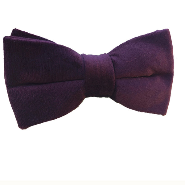 Dark Burgundy Velvet Pre-tied Bow Tie