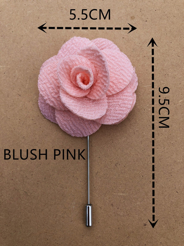 Blush Pink Rose Flower Lapel Pin