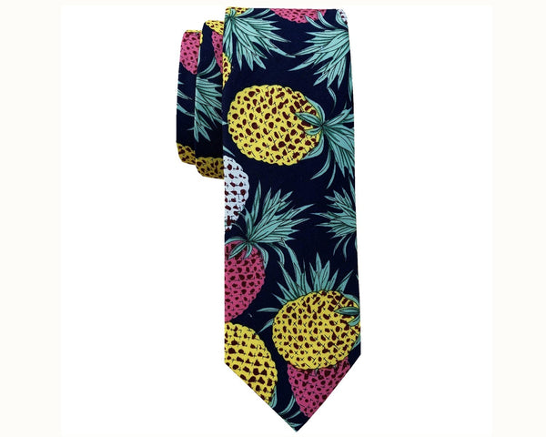 Yellow Pineapple Skinny Tie