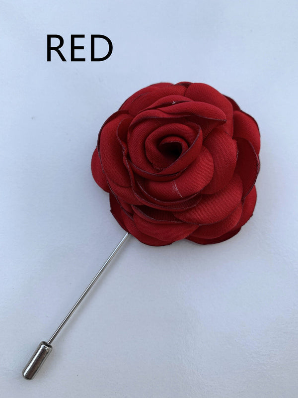 Red Rose Flower Lapel Pin