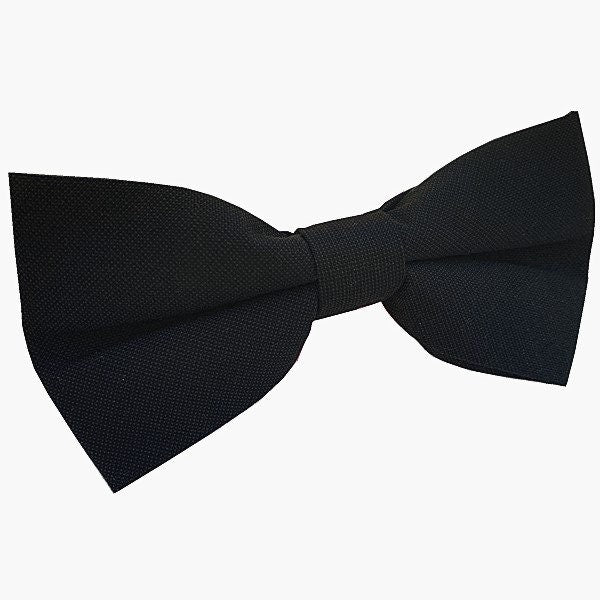 Black Cotton Pre-tied Bow Tie