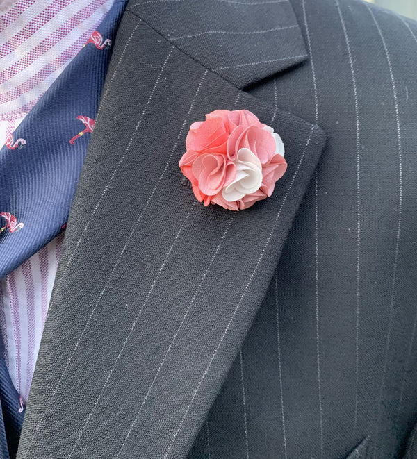 Pink Rose Flower Lapel Pin