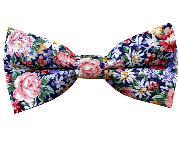 Pink Purple Floral Pre-tied Bow Tie