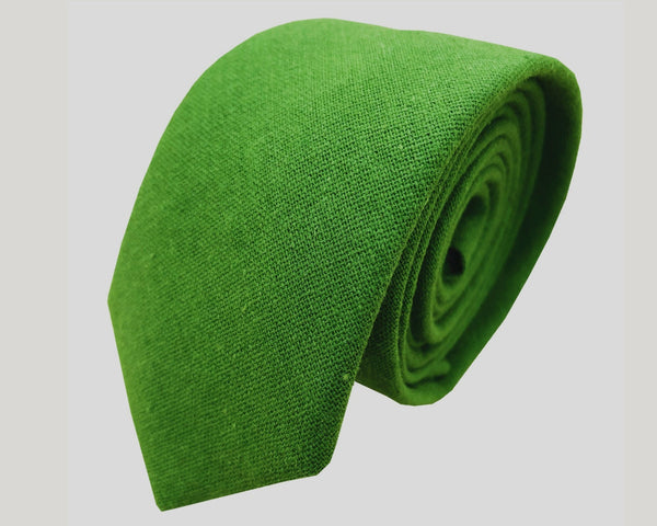 Green Lime Linen Necktie