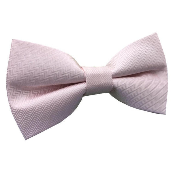 Blush Pink Herringbone Pre-tied Bow Tie